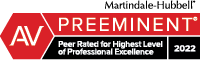 Martindale-Hubbell | AV | Preeminent | Peer Rated For Highest Level Of Professional Excellence | 2022